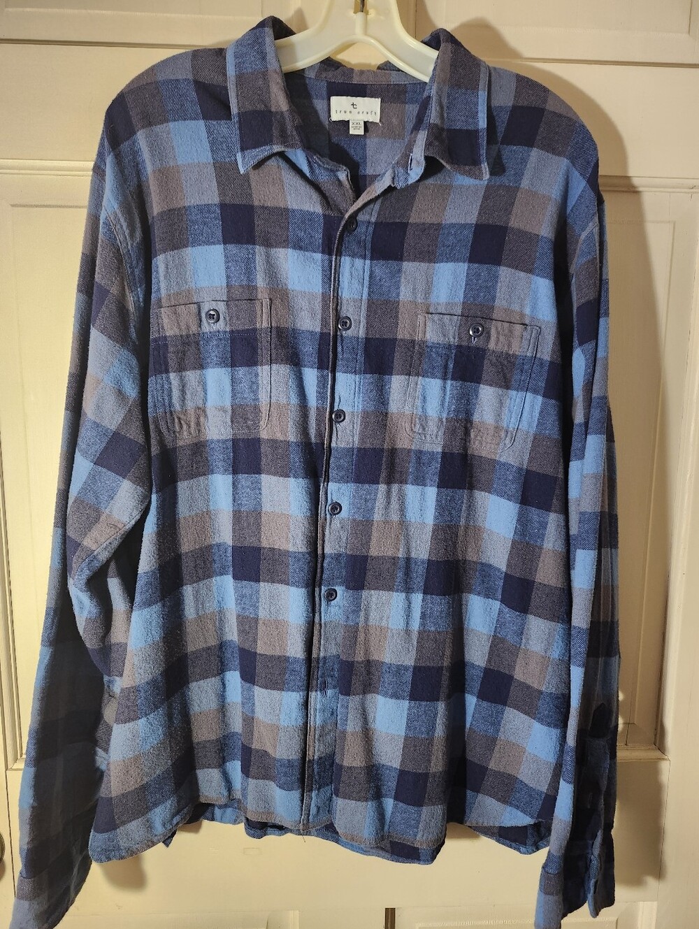 True Craft Blue Plaid Flannel Shirt